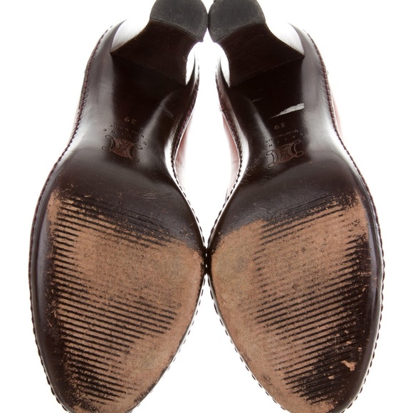 Céline Leather Rounded-Toe Pumps - Picture 6 of 6